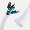 Menetop Cable Management Sleeve, Approximately 10m Long, 13mm Diameter, White Braided Cable Cover, DIY Cuttable PET Material, Cord Organizer for