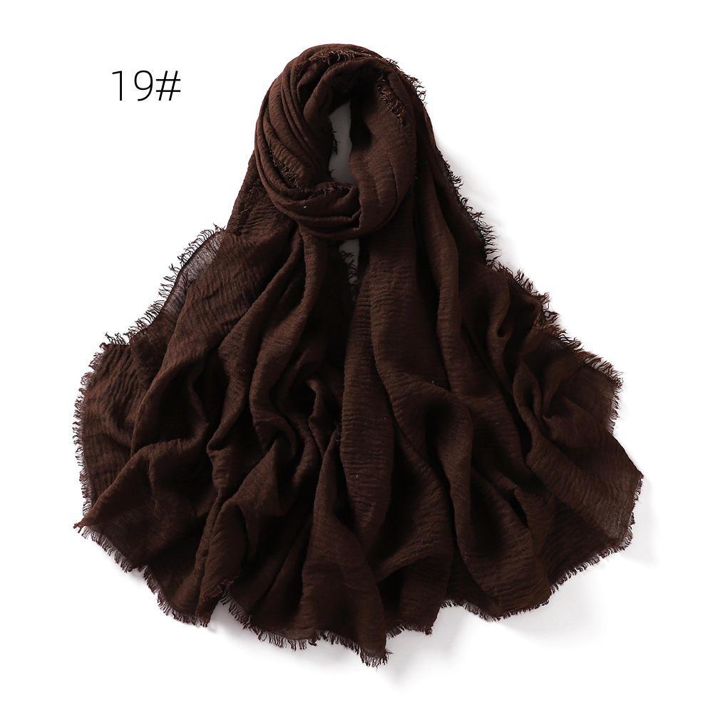 High-Quality Cotton Linen Gauze Scarf: Breathable, Encrypted Sunscreen, Four-Circle Fringe Shawl, Women's Malay Head Scarf