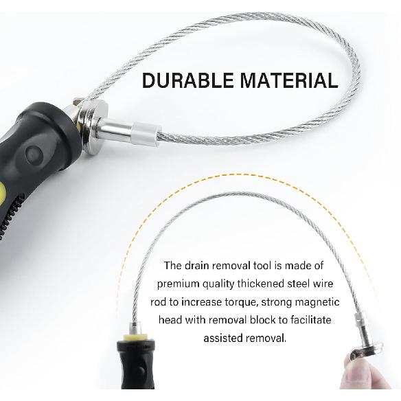 Aokdom Flexible Magnetic Oil Drain Plug Removal Tool,14.5Inch Oil Drain Plug Tool With Strong Magnetism,Must Have Car Tools Fit Most Oil Pan Plug