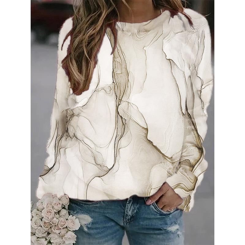 Marbling 3D Print Hoodie Women Y2k Hoodies Streetwear Sweatshirts Oversized O-Neck Pullovers Harajuku Tops Femme Woman Clothing