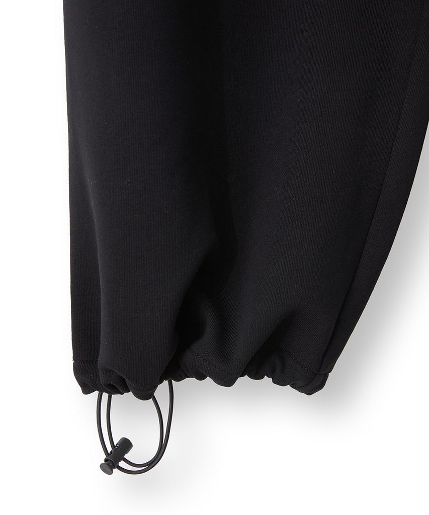 HOOVES Double Weaving Wide One-Pleat Sweatpants [Black]