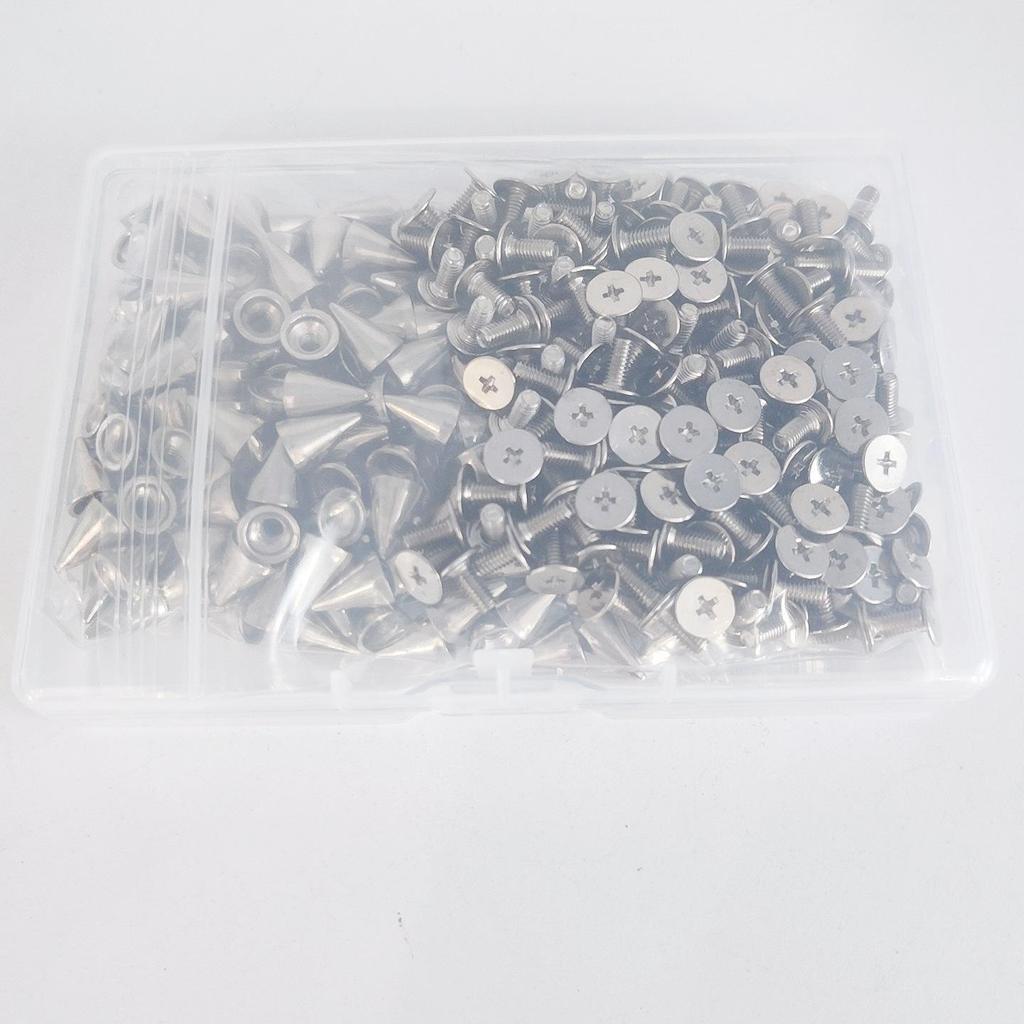 200-Piece 7x9.5mm Metal Alloy Cone Studs, Bullet Head Decorative Screws, Punk Rivets for DIY Clothing