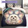 Dogpaws Pattern Bedding Quilt Set Quilt Cover Pillowcase Home Decoration Birthday Gift (1 * duvet cover + 2 * pillowcase, without core)