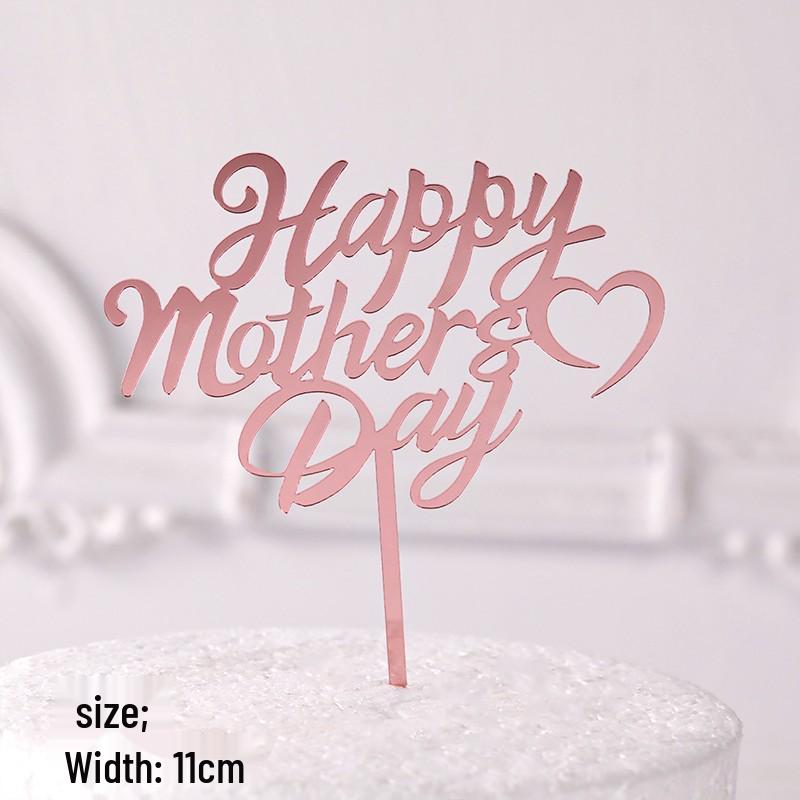 Acrylic Cake Topper - Happy Birthday Mom & Dad, Mother's/Father's Day Decoration