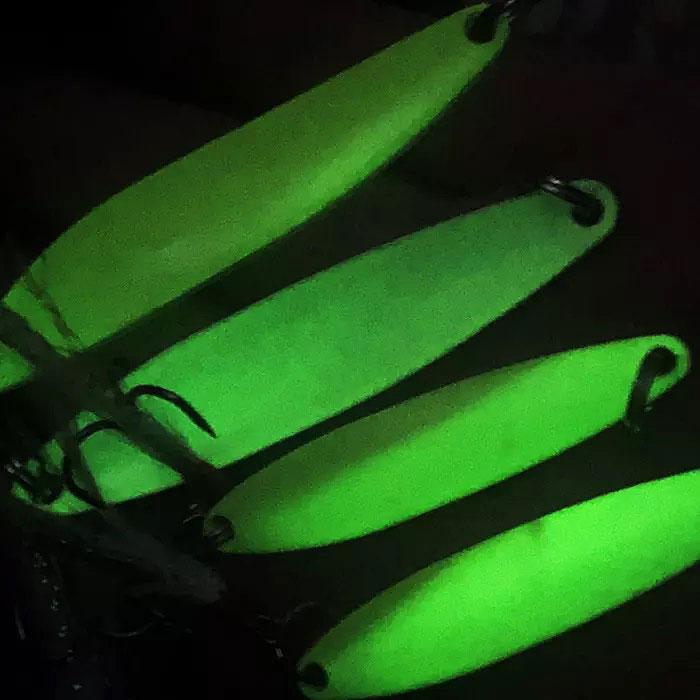 Metal Lures Set 4 Pcs FOX Luminous Spoon 5g, 6g, 11g, 13g. Набор металлических приманок для рыбалки