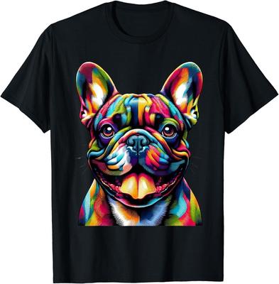 Французский бульдог Французский Бульдог Красочная краска Любитель собак Владелец питомца Подарок Унисекс Футболка