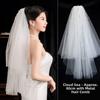 Bow Wedding Veil Pearl Accessories Women's Tulle New Bridal Veil  Bridal Photoshoot