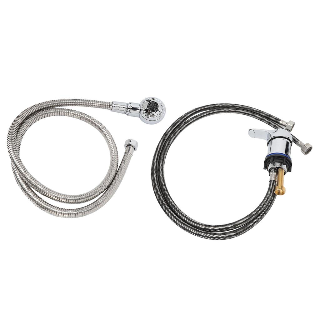 31.5in Shampoo Faucet Replacement Set Hot Cold Mixer Faucet Sprayer with 47.2in Electroplated Hose