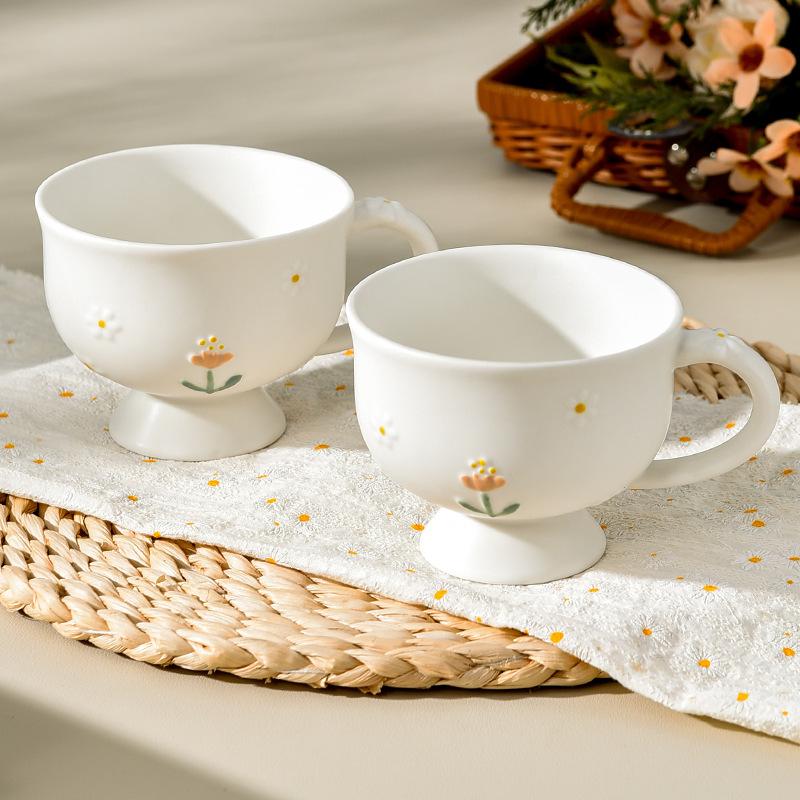 Mug High End Light Luxury European Style Simple Ceramic Large Capacity Cup Breakfast Cup High Appearance and High Temperature Resistance