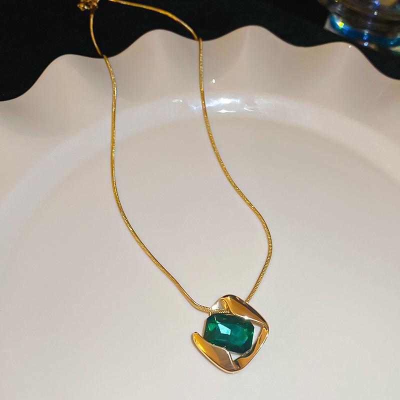 Золотое колье-боб из слитков - Нержавеющая сталь, Нишевый дизайн, Простая цепочка для ключиц, Универсальная модная бижутерия