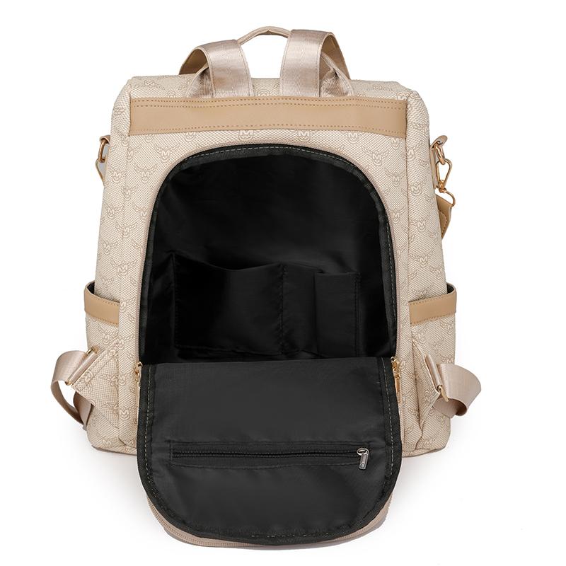 Рюкзак Anti-Theft, женский, большой емкости, мягкий кожаный рюкзак, контрастный цвет, многоцелевой, школьная сумка