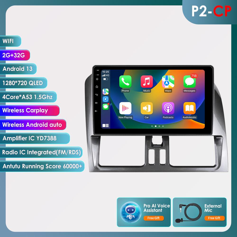 OSSURET 9" Carplay 4G BT 2din Android 13 автомобильный радиоприемник мультимедиа видеоплеер GPS навигация для Volvo XC60 2008-2017 головное устройство интеллектуальный экран SWC
