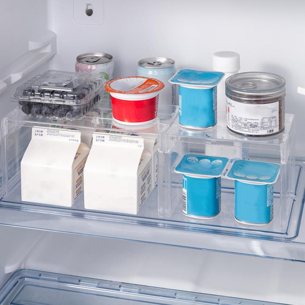PP Многоярусный разделитель для холодильника Полка Экономия места Стойка для хранения Многофункциональная Кухонная приправа