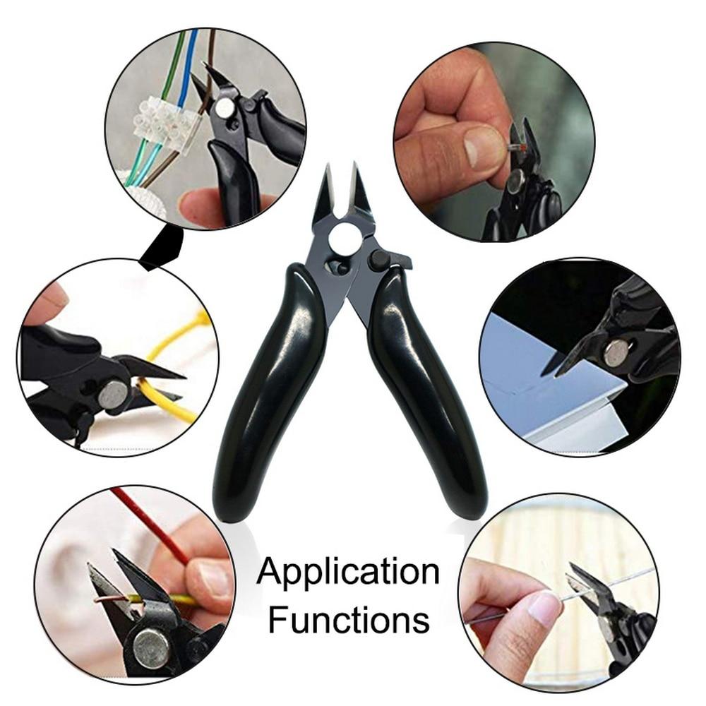 3,5-дюймовые диагональные плоскогубцы, маленькие мягкие режущие электронные плоскогубцы, мини-резаки, модель с резиновой ручкой с проволочной изоляцией, ручные инструменты