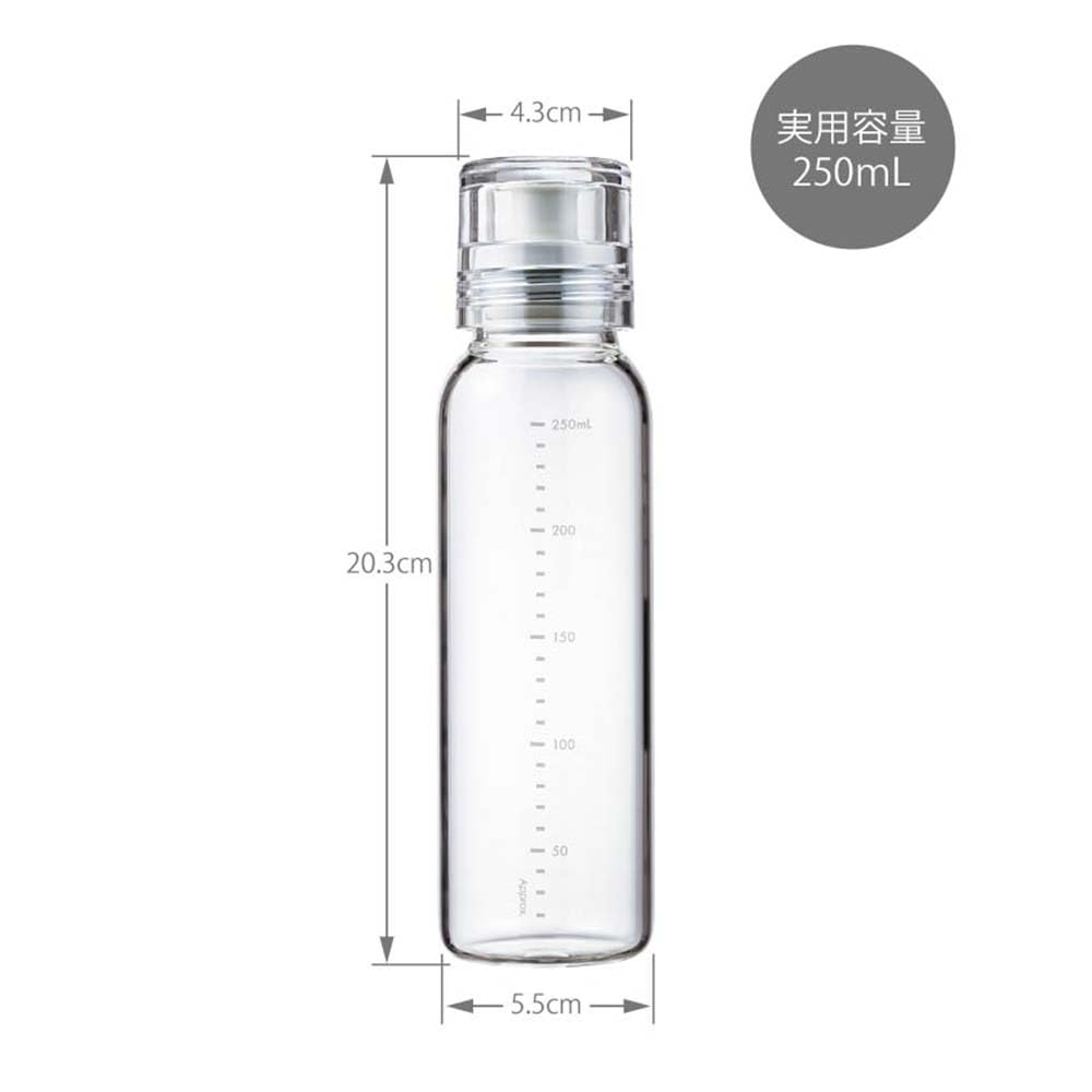 Бутылка для заправки HARIO Slim, подходит для горячих напитков, светло-серая, 250 мл, Вода, DBSN-250-PGR