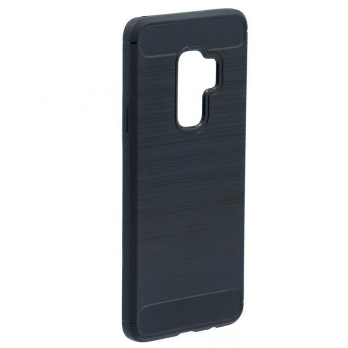 Case - Samsung - Galaxy S9 Plus - Flexible - Black - Brushed Carbon Fiber Effect