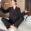 Pijama Oila Kiyimi Kuz Yangi Pijama Ayollar Muz ipak J Mevali yoqa Uy kiyimi