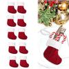 10PCS Christmas Small Stockings Knitted Xmas Classic Stocking Small Christmas Fireplace Stockings Holiday Hanging Decorations Stockings