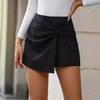 Summer 2025 Women's Fashion High-Waist Twist Knot Irregular Culottes