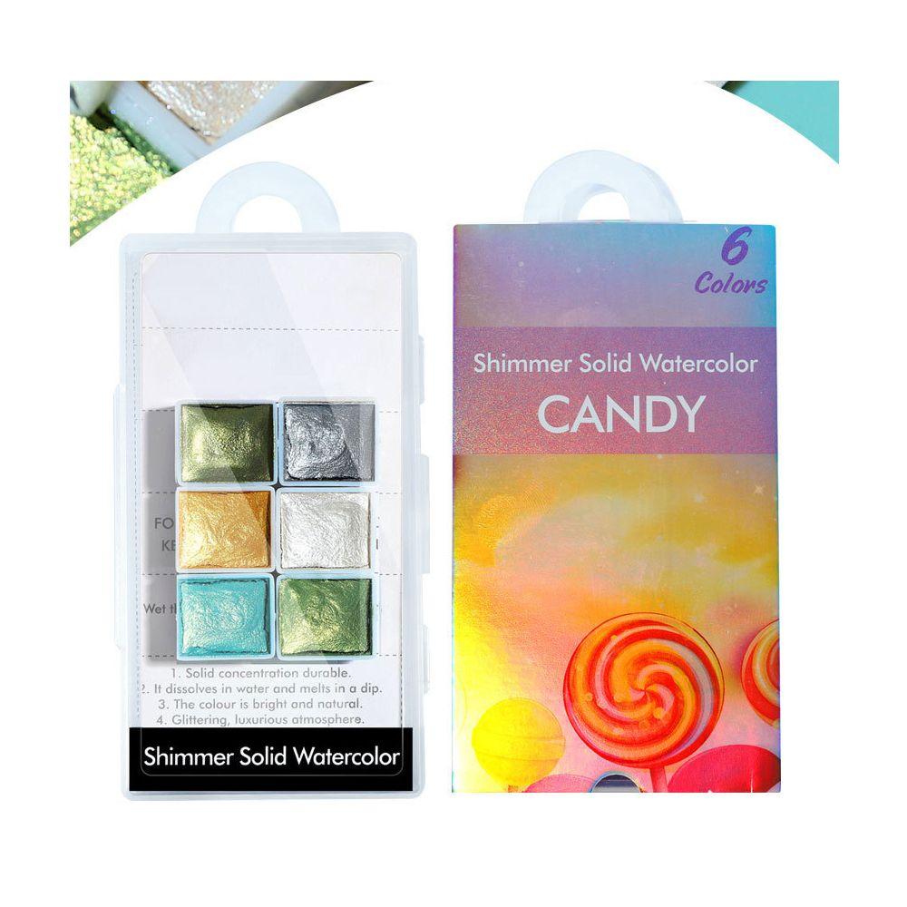 Горячий для художника Живопись Ручная роспись Ногтей Перламутровый пигмент Твердый Металлический Акварель