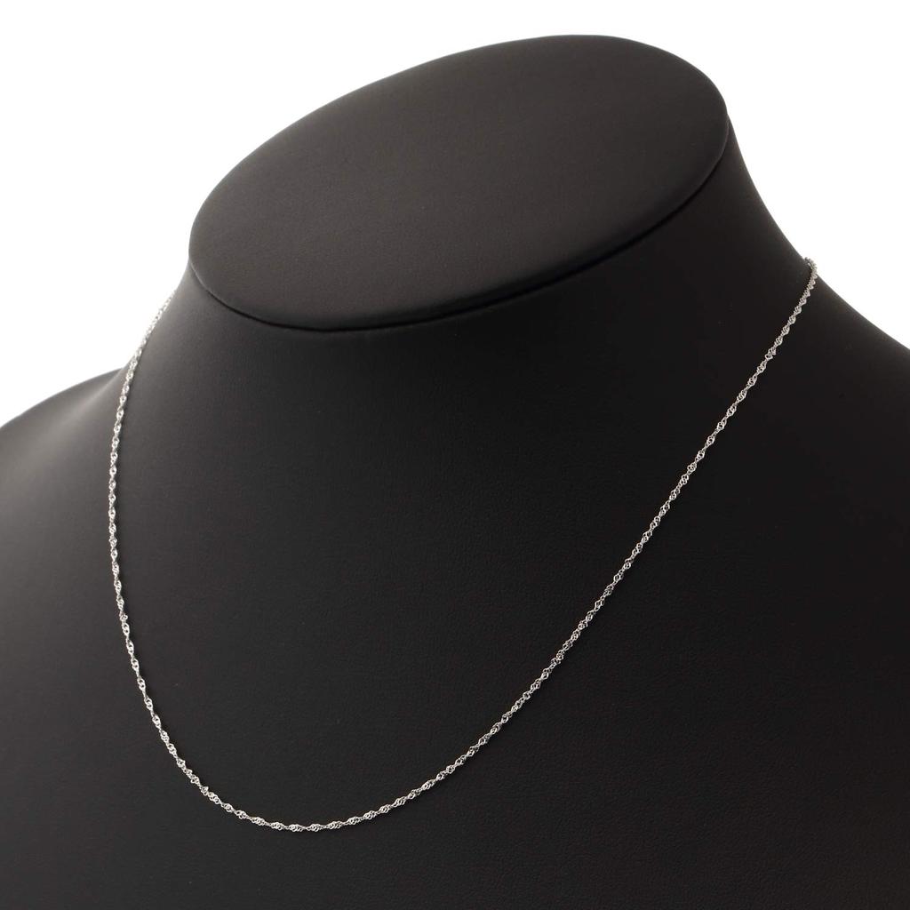 Ожерелье из белого золота K18WG с винтовой цепочкой 40 см [Fairy Kallet] (Ширина 0,9 мм примерно. 0.8g)