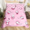 Cartoon Animal Duvet Cover Twin King Cute Cat Bedding Set Microfiber Paw Butterfly Floral Comforter Cover For Kids Girl Bedroom