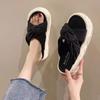 Fashion Ladies Slippers And Sandals Slipper Female Beach Fashion With Stylish Lastest Platform Summer New 2024 Green Black Strappy Cute