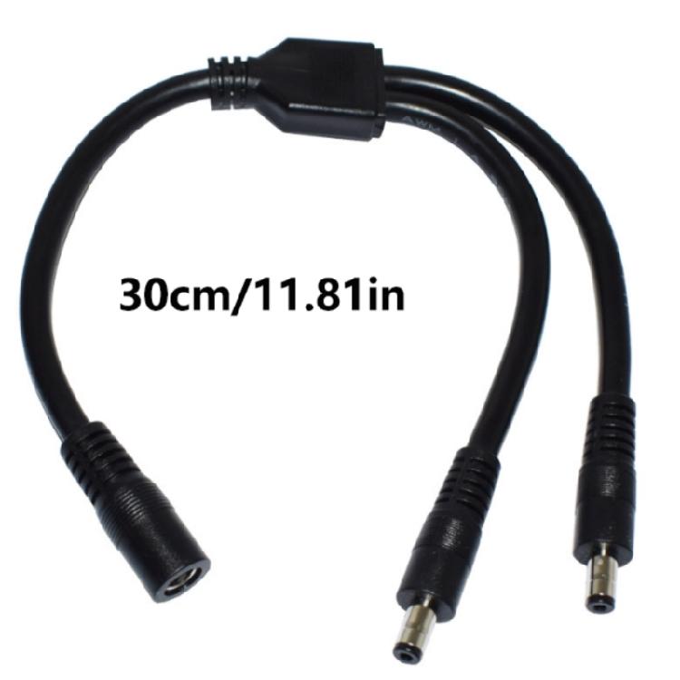 5.5mmx2.1mm DC5521 Extension Cable 1 to 2 Power Splitter Cord Wire Female to 2-port Male Connectors Line for Routers