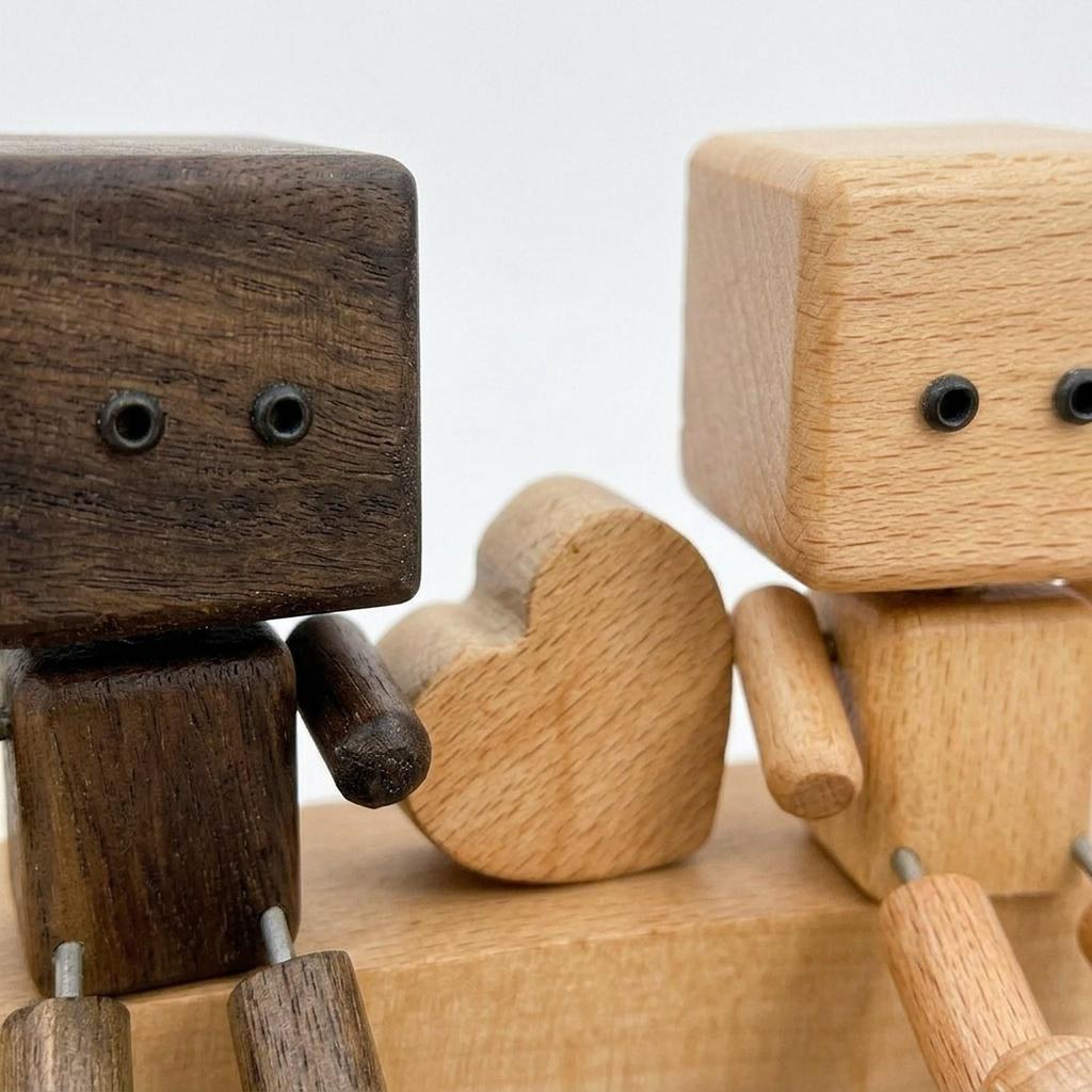 Car Dashboard Statue Shaking Feet Wooden Doll Couple Decorative Man Figurine Creative