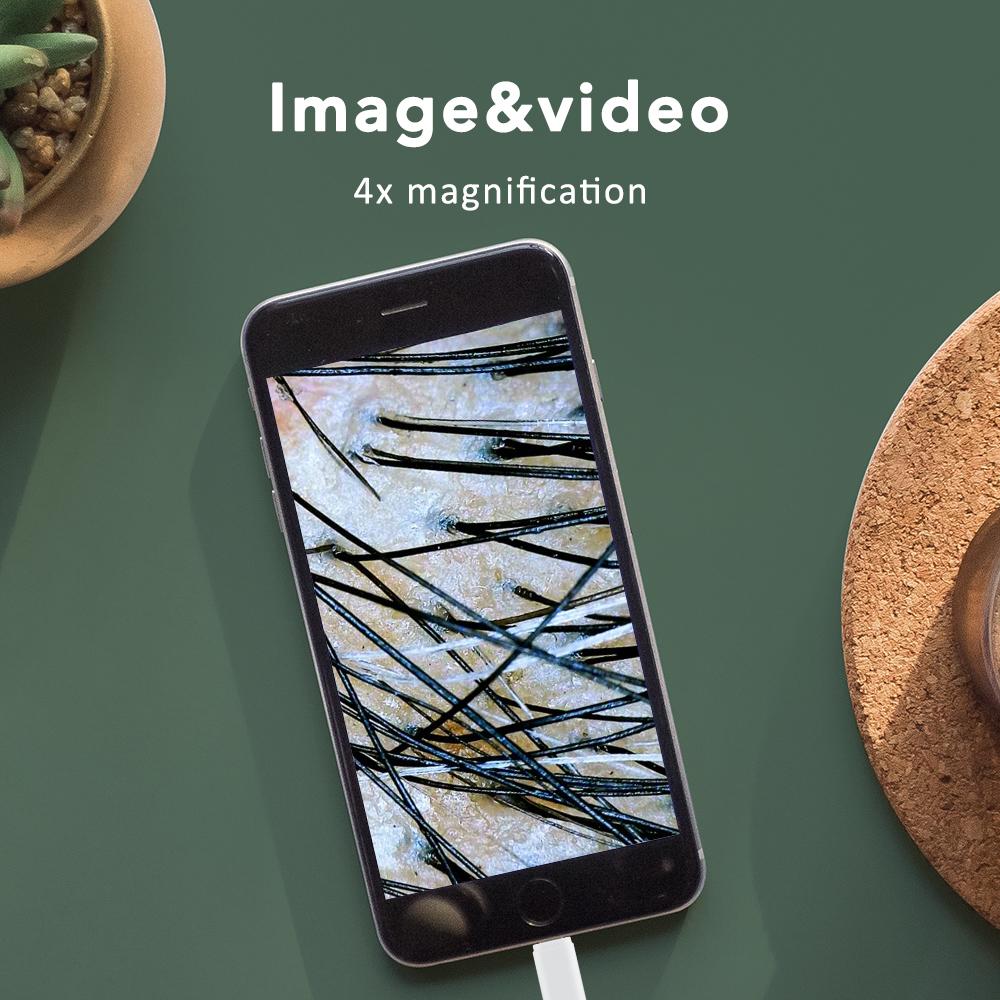 Визуальный дерматоскоп Машина для анализа кожи головы и лица 1000-кратное увеличение кожи Машина для диагностики кожи головы Микроскоп Wi-Fi Тест кожи