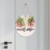 Front Door Hanging Sign ,Wall Decor Plaque, Wall Art Rustic Porch Decoration Welcome Wreath for Home