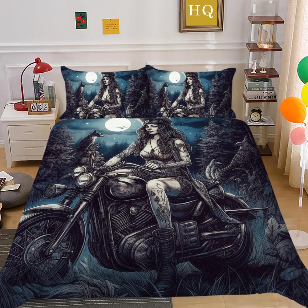 Комплект постельного белья с принтом черепа красоты 3D King Size, постельное белье из полиэстера, модное покрывало для подростков, высококачественный домашний текстиль