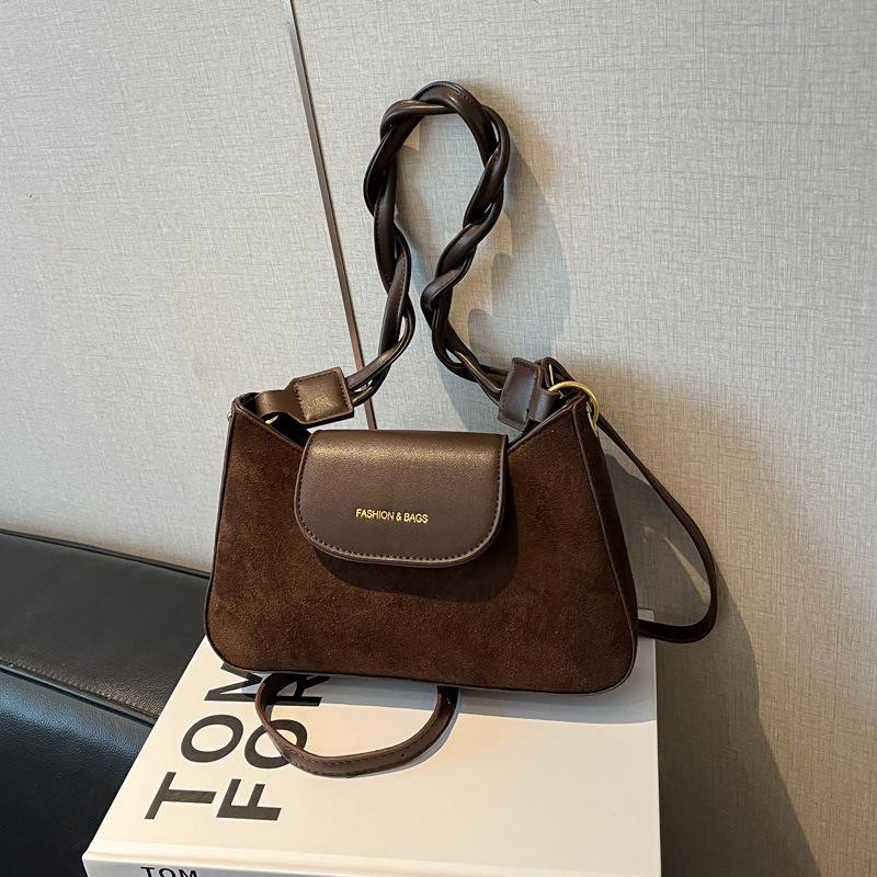 Suede Bag Women's 2025 New Trendy Autumn and Winter High-end Underarm Bag Retro Shoulder Bag Commuter Messenger Bag