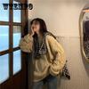 Pofulove  Loose Twist Sweater  Autumn Winter   College Style Pullover Sweater Coat Korean Ins