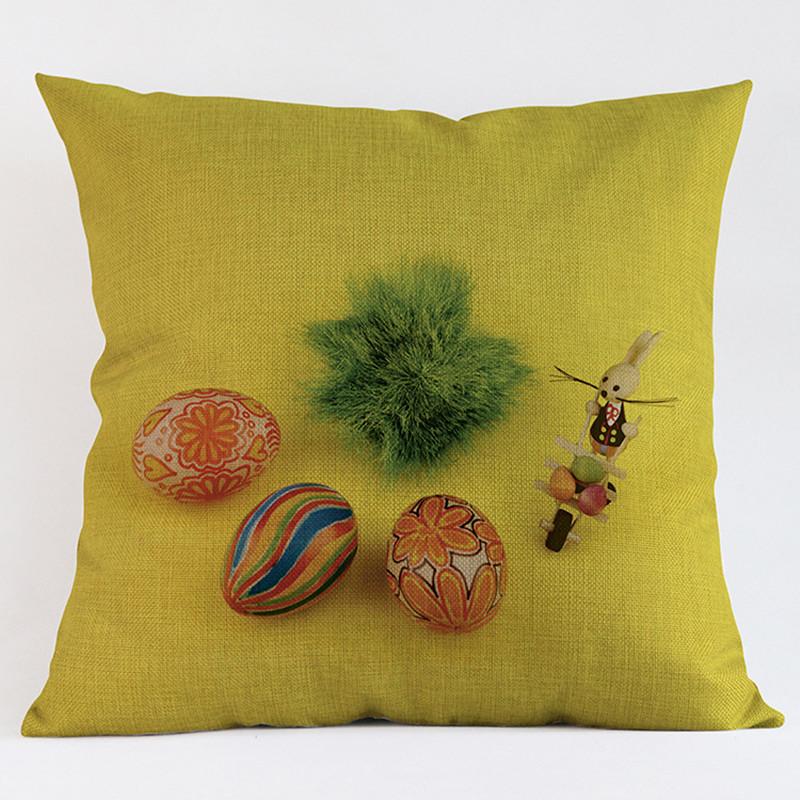 Easter Egg Little Cute Rabbit Pattern Car Cushion Cover Easter Gift Sofa Decorative Living Room Throw Pillow Case Cojines