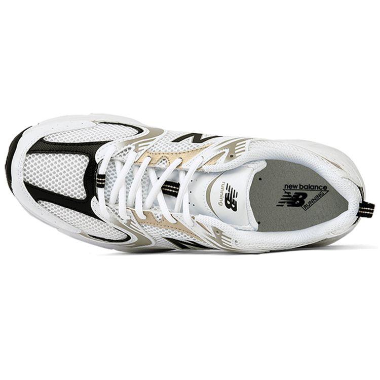 New Balance Nb Серия 530 Ретро Удобные Сетчатая Ткань Синтетическая Кожа Низкие По Кроссовки Повседневные Беговые Обувь Унисекс Кроссовки Белый Черный MR530UNI