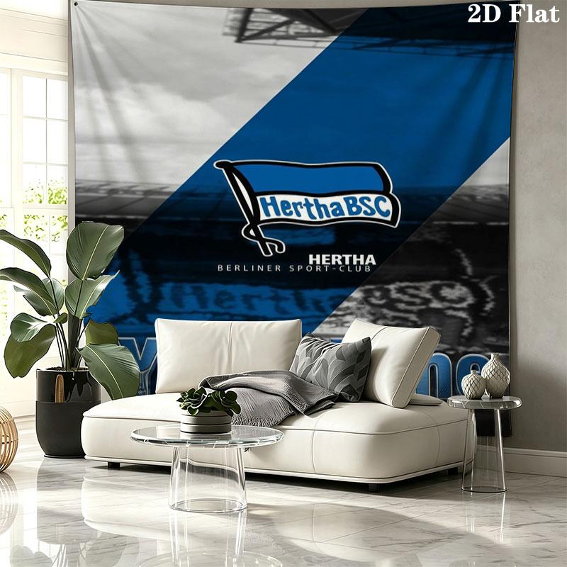 Hertha BSC Custom Name Wall Tapestry Aesthetic Wall Hanging Printed Fabric Blanket Decorative Tapestries for Bedroom Living Room Home Decor