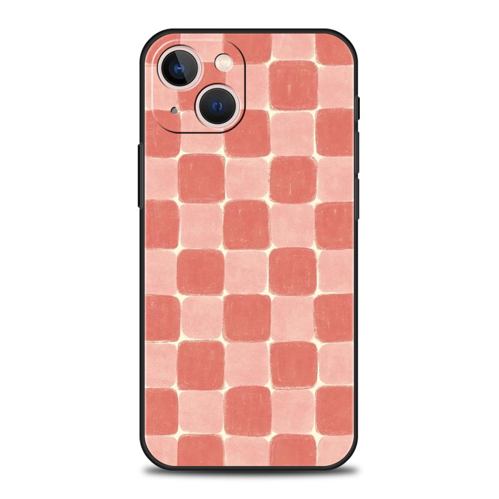 Роскошный мягкий чехол из ТПУ для iPhone 17 Air 16E 16 11 15 14 Pro MAX 12 13 7 8 Plus X XR XS SE 2022 Чехол с рисунком в виде шахматной доски