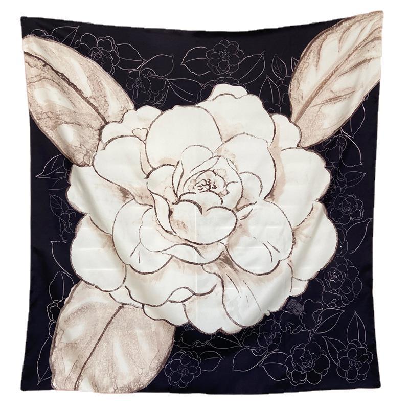 Camellia Silk Twill Silk Sand Wash Women'S Silk Scarf Mulberry Silk Scarf Shawl Large Square Scarf Silk Scarf Shawl