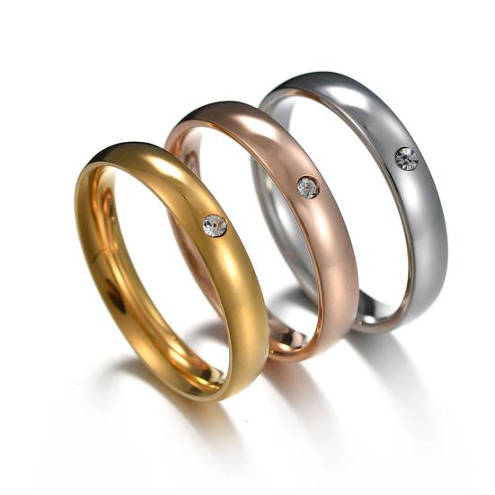 Краткое кольцо из нержавеющей стали со стразами, инкрустированное женским кольцом на палец, декор для свадебной вечеринки