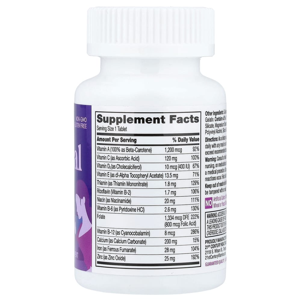 21st Century Sentry PreNatal with Folic Acid, 60 Tablets