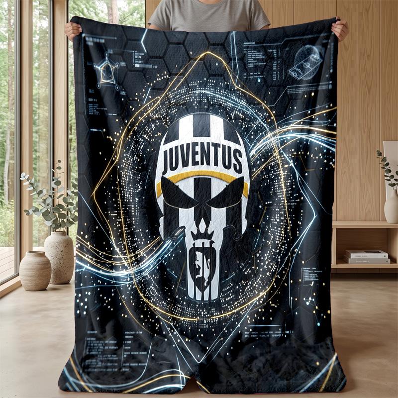 Juventus FC Theme blanket Soft Flannel Blanket Plush Throw Blanket Cozy Sofa Bed Blanket for Home Decor