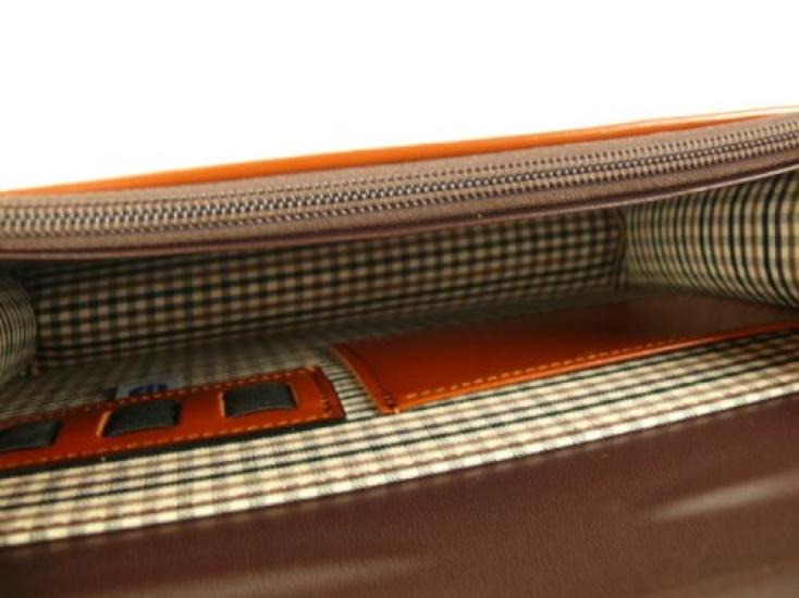 Мастерская сумок Авадзи Подлинная кожа Широкий чехол (Гладкая кожа, коричневый) [Сделано в Японии] Коровья кожа с крышкой, отдельно стоящий