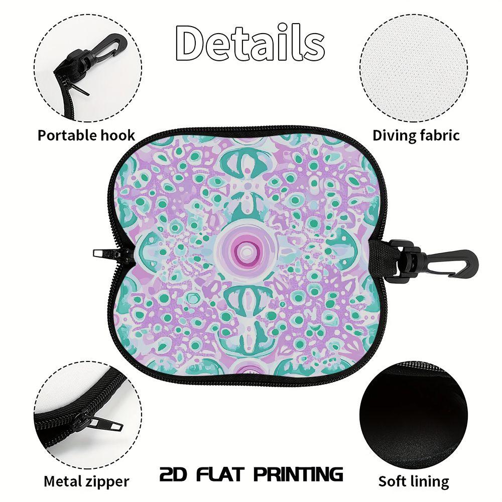 2D-Bohemian Floral Pattern Protective Sunglasses Case, Soft Portable Eyeglasses Storage Pouch, Lightweight Eyewear Holder Bag for Travel Daily Use