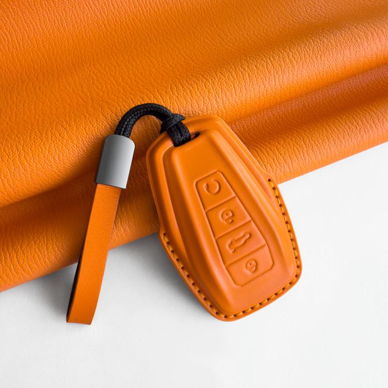 Чехол для ключей Geely из натуральной кожи для моделей 2026 года: Xingyue L, Джинсовый ICON, Новый Boyue L - Кузов автомобиля с цепочкой-пряжкой