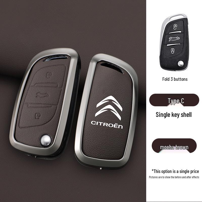 Чехол для ключа Citroen для C4/C5 (2011-2013) Модели - Складная металлическая пряжка-ракушка