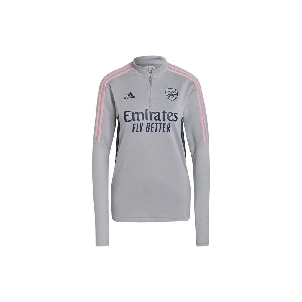 adidas FW22 Arsenal Football Training Series Логотип Буквенный Принт Полосатый Повседневный Джерси с Длинным Рукавом Мужской джерси Серебристый HA5290