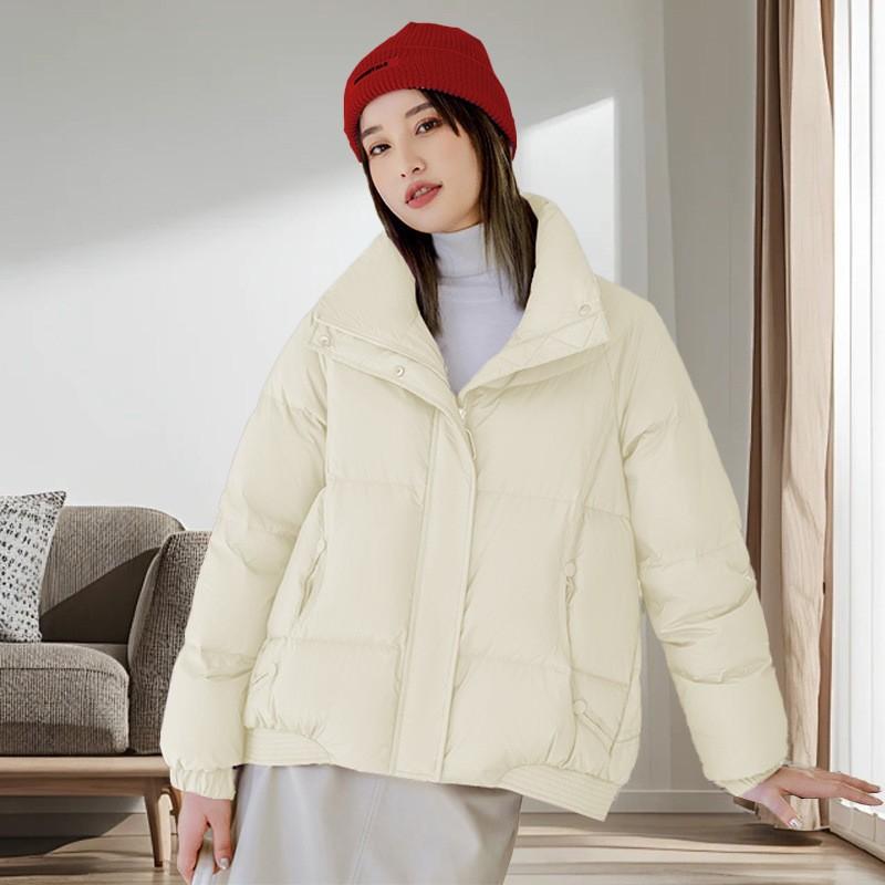Pinghu down jacket women's winter new short thickened duck down jacket elegant wind