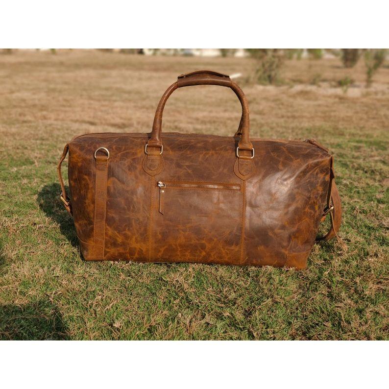 Leather Duffel Bag Men Leather Weekender Overnight Bag Leather Gym Bags Holdall Weekend Bag Travel Bag for Men Vacation Christmas Duffle Bag