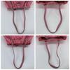 PRADA Pocono Tessuto Nylon Ribbon Hand Tote Bag One Shoulder Strap Leather Pink Silver Hardware Triangle Logo Plate